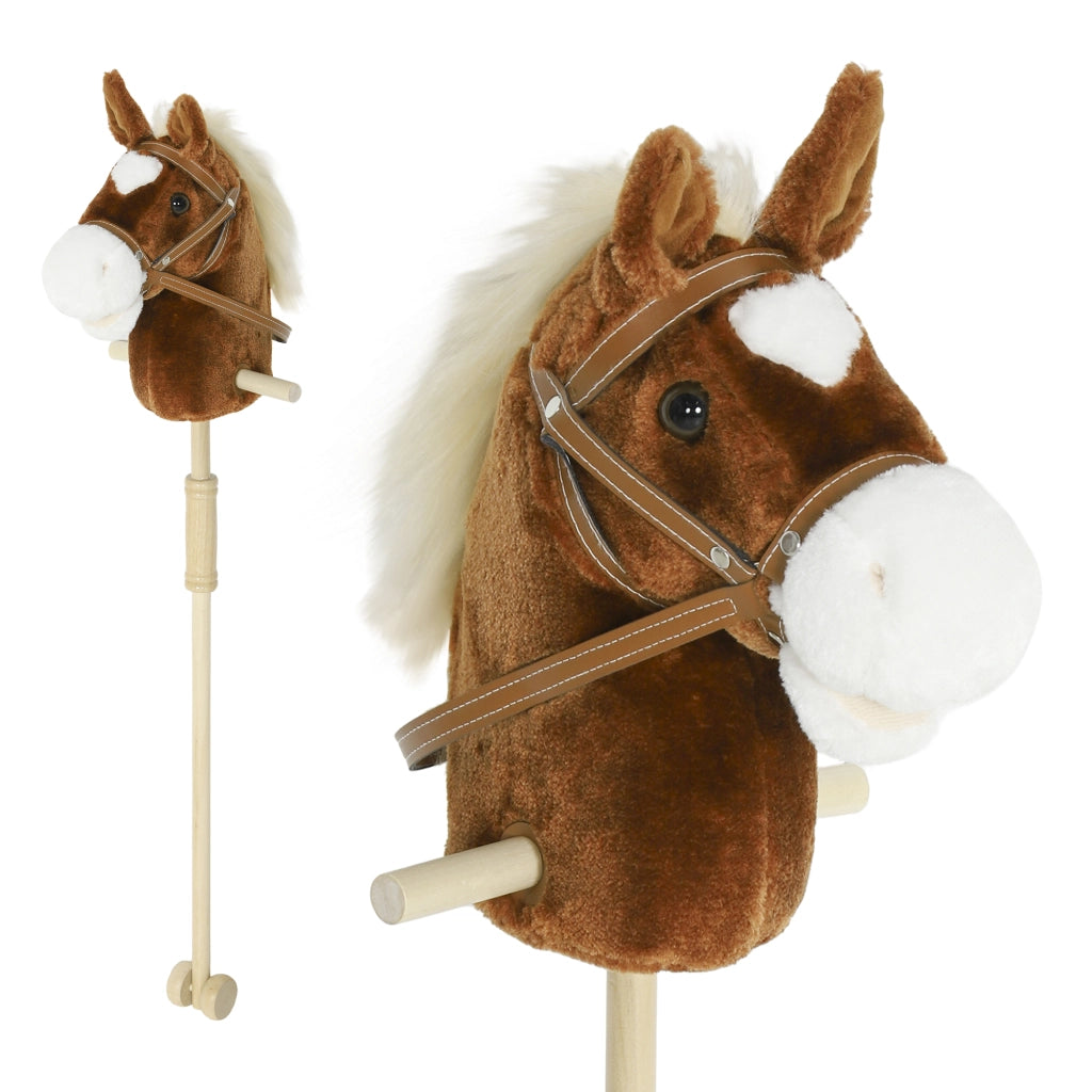 Cavallo a Dondolo di Legno con Ruote e Suoni ¨C Minimal ¨C 95 cm Marrone