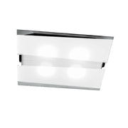 Toplight Plafoniera da soffitto 4 luci Mad con attacco E27, struttura cromo e bianca, design moderno 70x50x10cm
