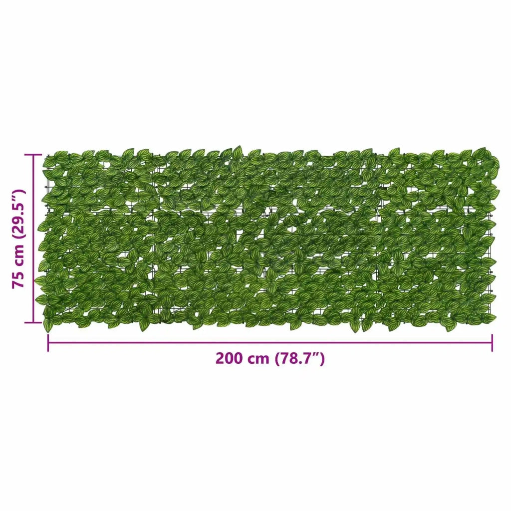 Paravento da Balcone | Schermo per balcone con foglie Verde e Giallo 200 x 75 cm