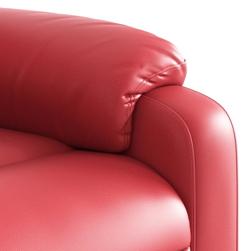 Poltrona Reclinabile Rossa in Similpelle 373491