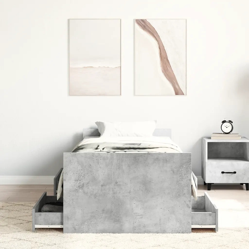 Giroletto con Testiera e Pediera Grigio Cemento 75x190 cm