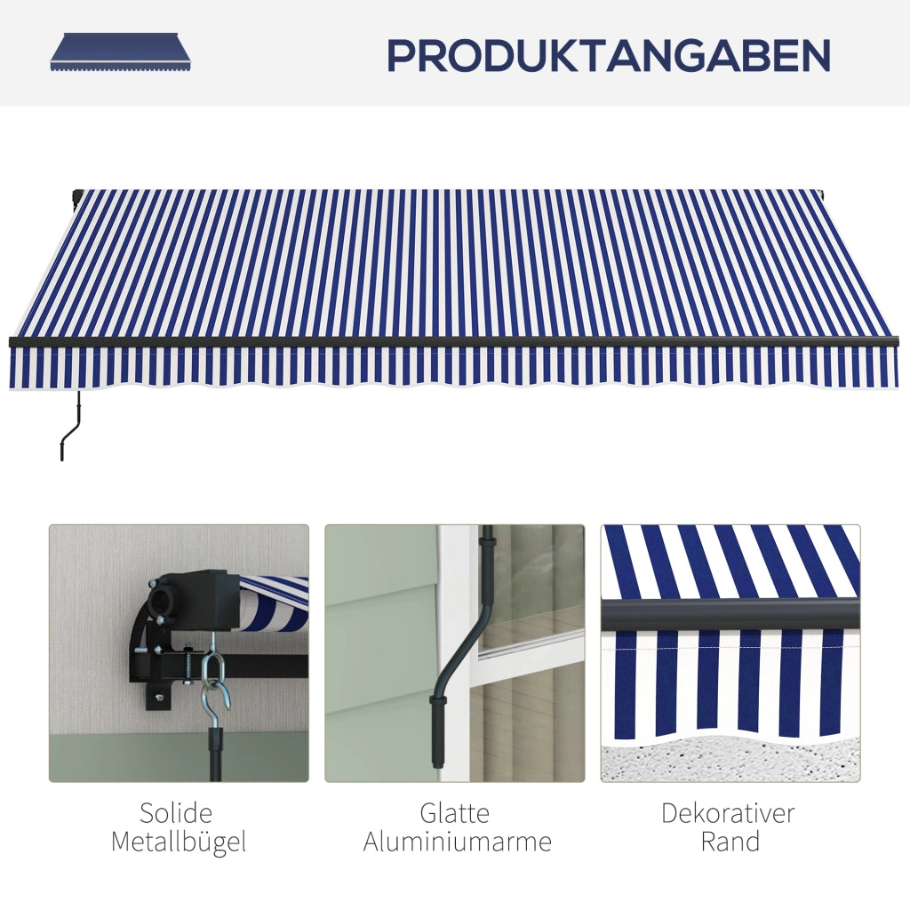 Tenda da sole per giardino ¨C Minimal ¨C Blu e Bianco 400x300 cm