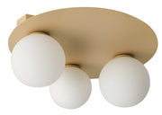 Plafoniera tonda Sigma Argon oro 3 sfere in vetro G9