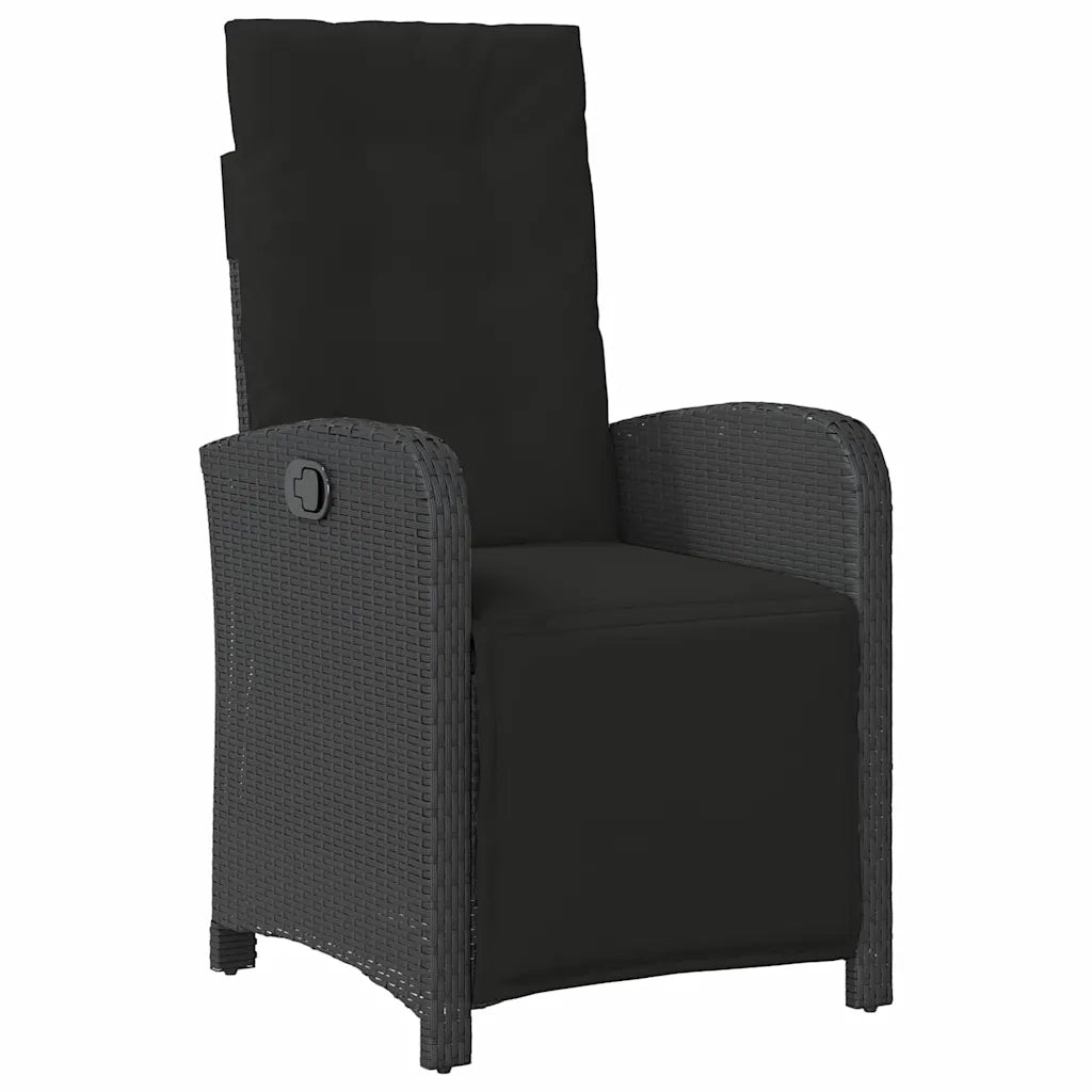 Set da Pranzo per Giardino con cuscino 5 pcs Nero polyrattan 3380311