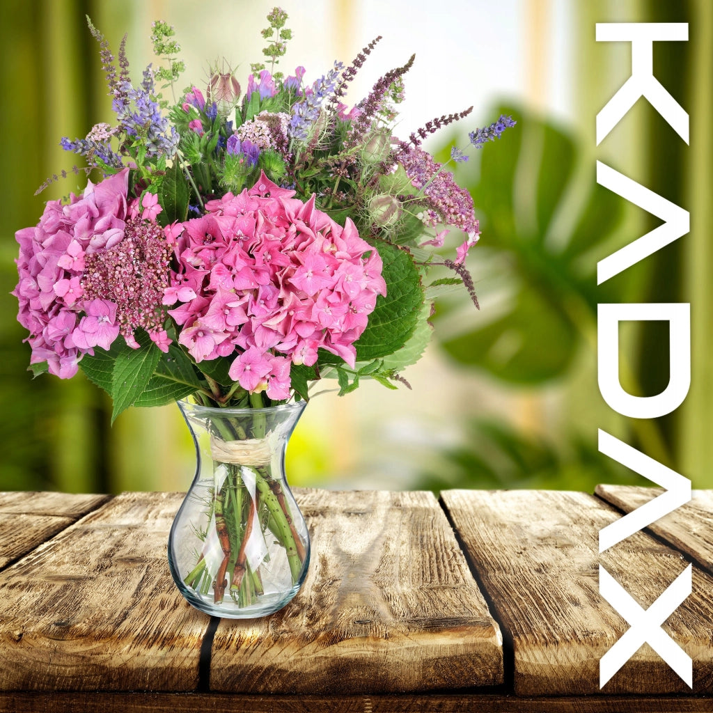 Vaso in vetro KADAX per fiori e bouquet, trasparente, classico, 18 cm, 2 pezzi