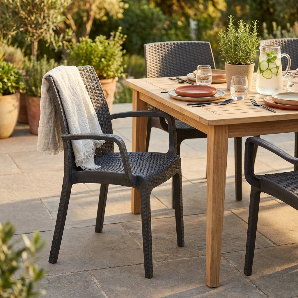Poltrona da Giardino Impilabile in Wicker cm 57x59x86 - VIRGINIA