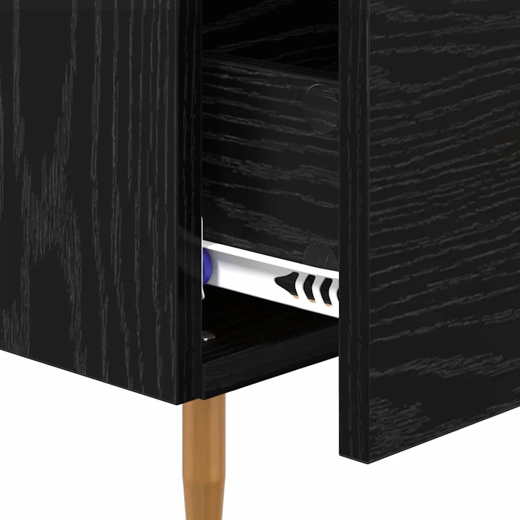 Comodino 2 pcs Nero 40 x 35 x 47,5 cm Legno multistrato 882080