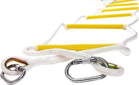 Scaffolding portatile 2,5 m - Resistente al fuoco - Scala di sicurezza - Rinnovabile - Capacità di carico fino a 900 kg - Striscia riflettente - Scala di emergenza