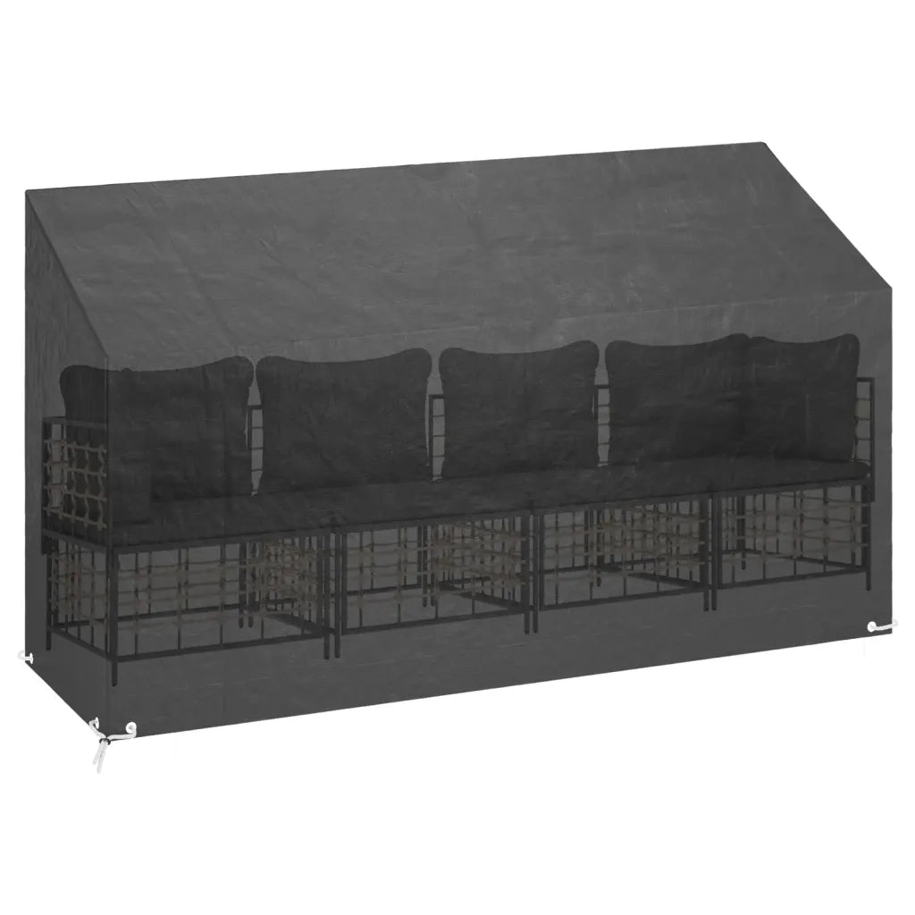 Copri Panca da Giardino | Telone per mobili da esterni 12 Occhielli 210x70x70/88cm Polietilene