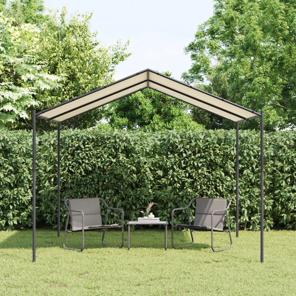 Tenda a Baldacchino-Tenda da giardino Beige 3x3 m in Acciaio e Tessuto