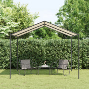 Tenda a Baldacchino-Tenda da giardino Beige 3x3 m in Acciaio e Tessuto