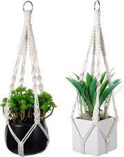 Set di pendenti per piante in stile boho con colori pastello per interni ed esterni (beige, 2 pezzi)