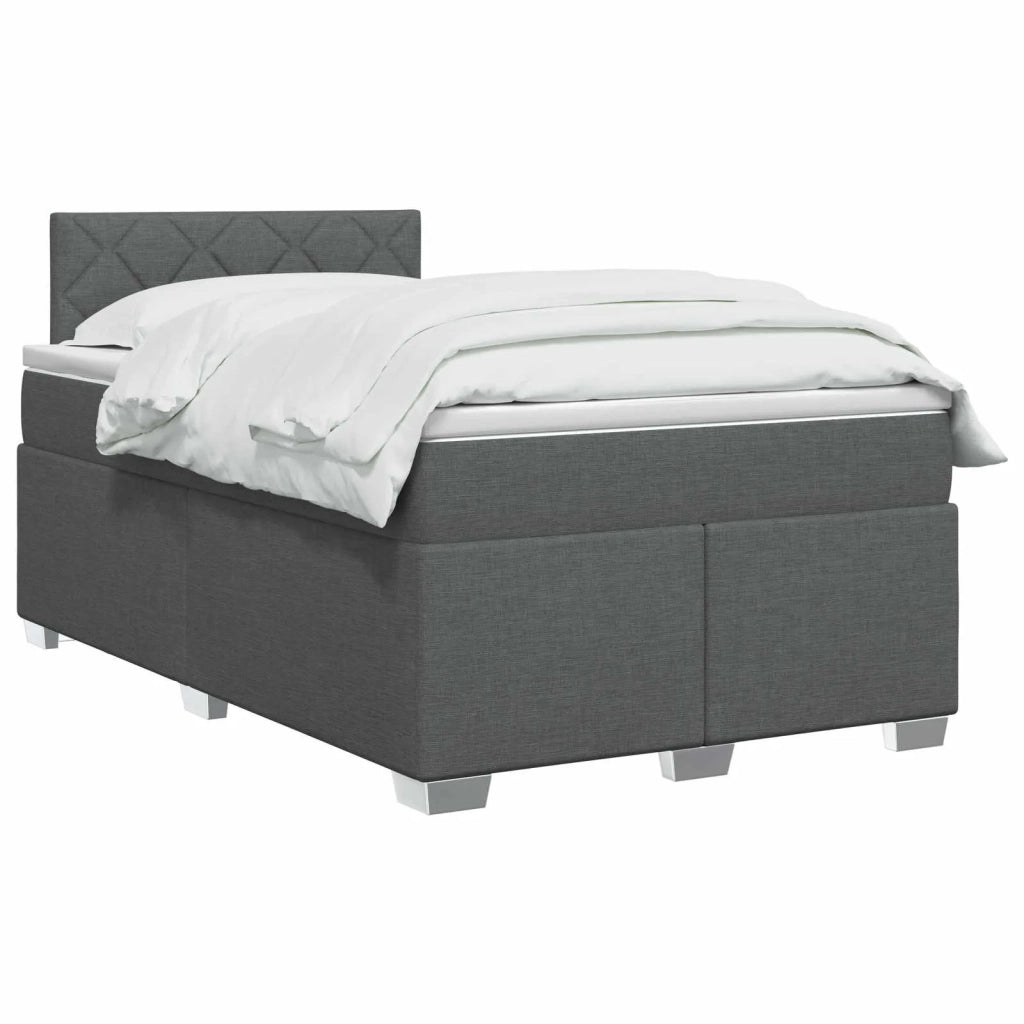 Letto con Box Spring, Materasso e LED Grigio Scuro 120 x 190 cm 3451904