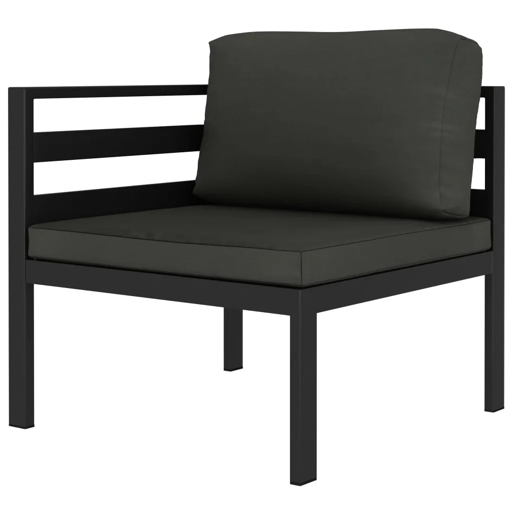 Set Divani da Giardino 5 pz con Cuscini in Alluminio Antracite 3107790