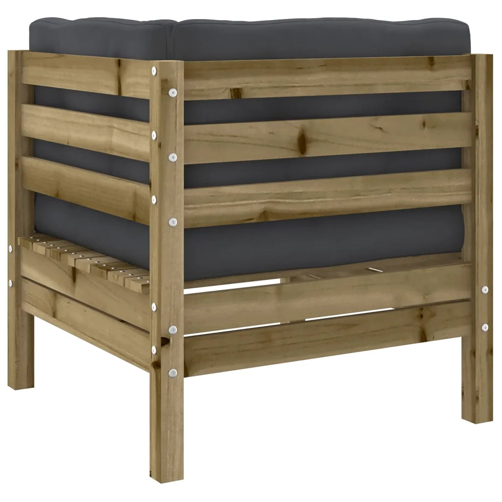 Set Divani da Giardino 9pz con Cuscini Legno Impregnato di Pino
