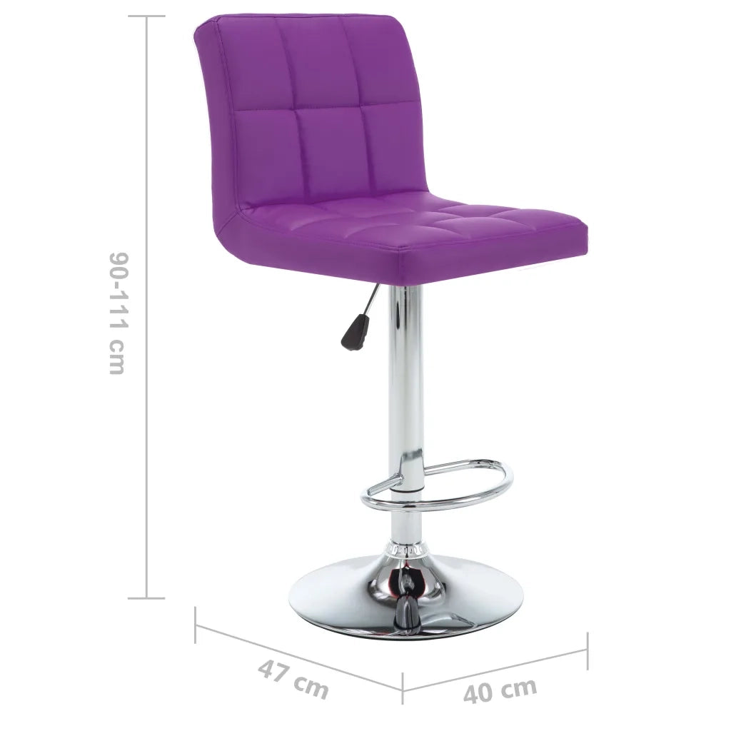 Sgabelli da Bar 2 pz Viola in Similpelle 323641