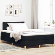 Letto a Sorgente LED con materasso Nero 120 x 200 cm Tessuto