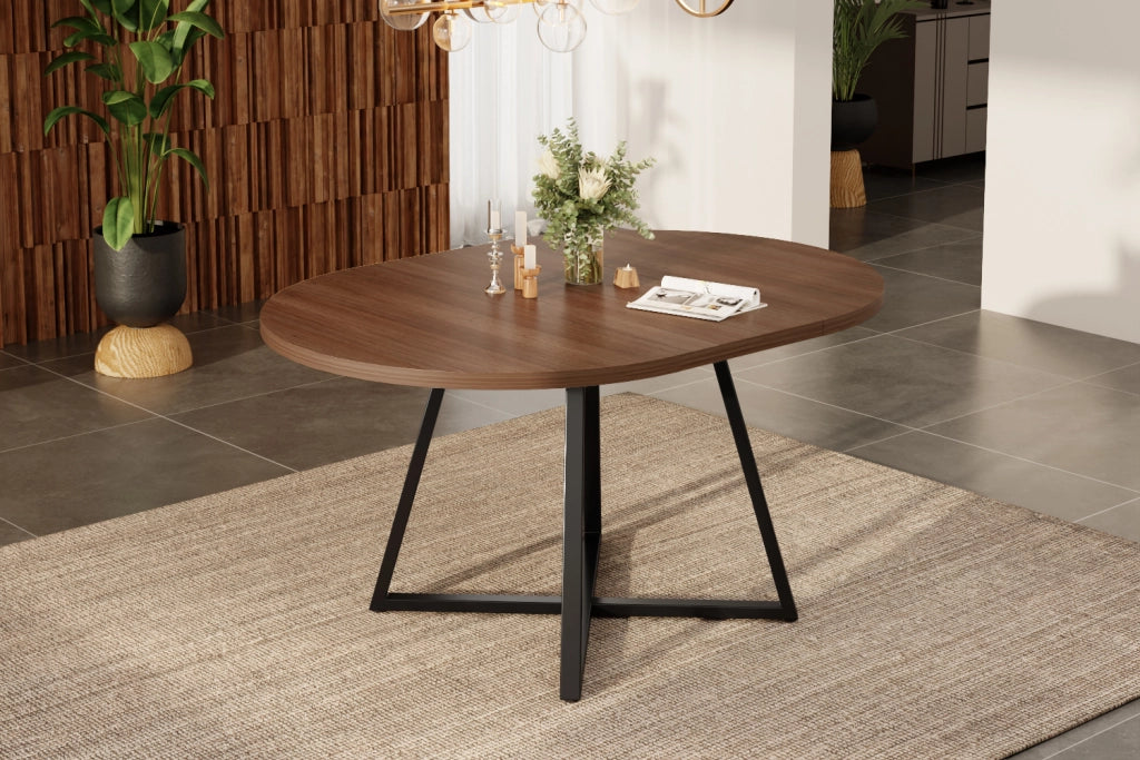 TAVOLO DA PRANZO ALLUNGABILE 100x100-140x100 cm, MDF, Walnut