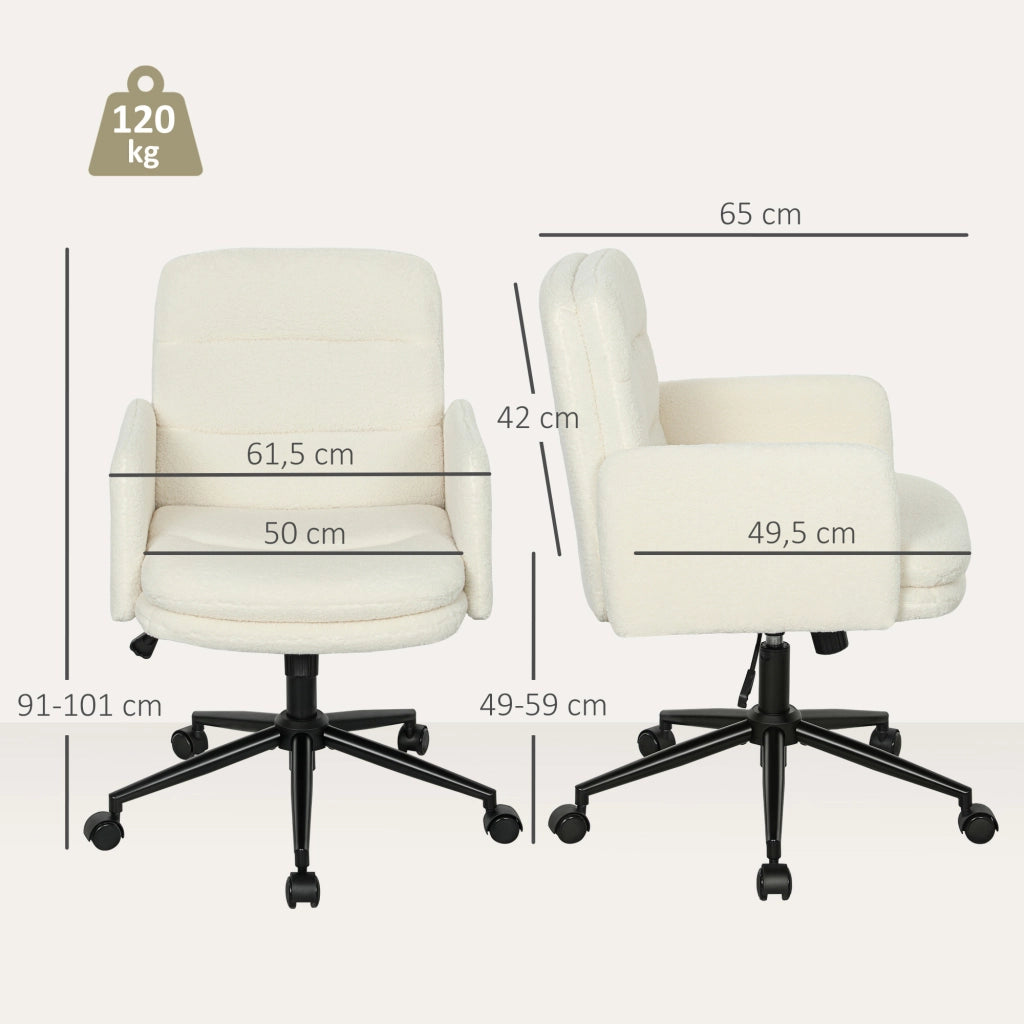 Sedia da Ufficio con Braccioli e Stoffa ¨C Zephmum ¨C Cremewei?