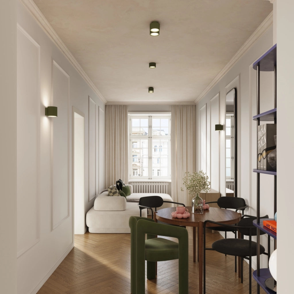 Lampada da soffitto AURA 1 verde oliva Gx53