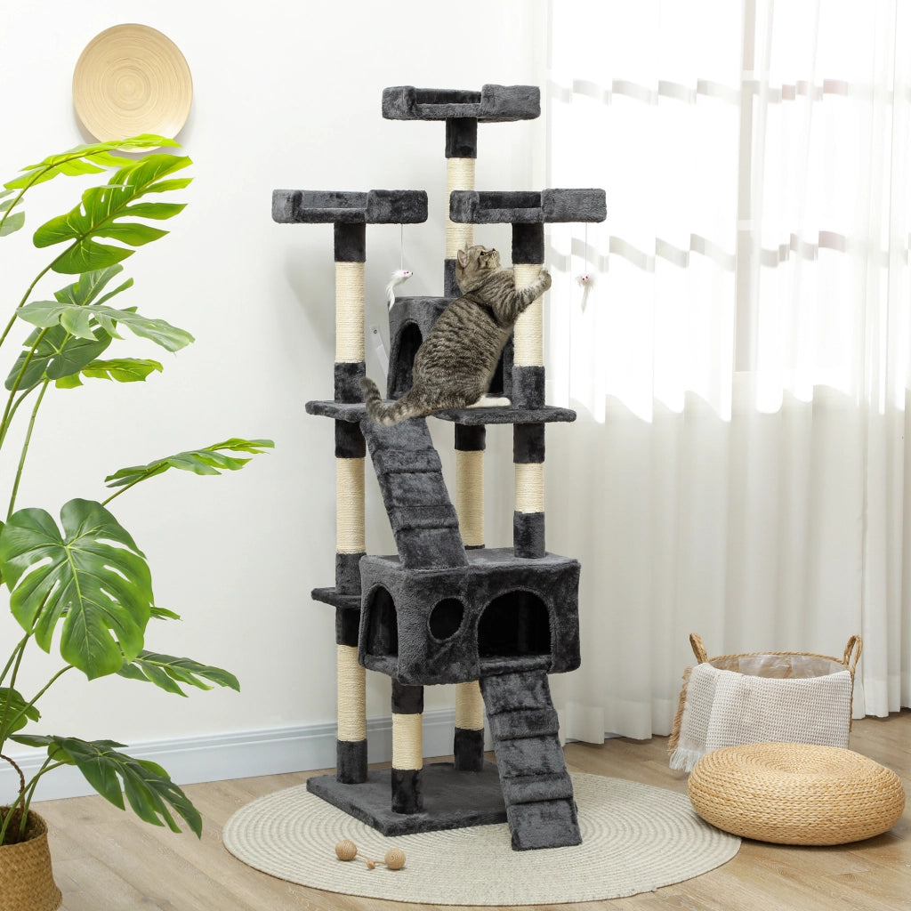 Albero tiragraffi per gatti ¨C Minimal ¨C Grigio 173 cm
