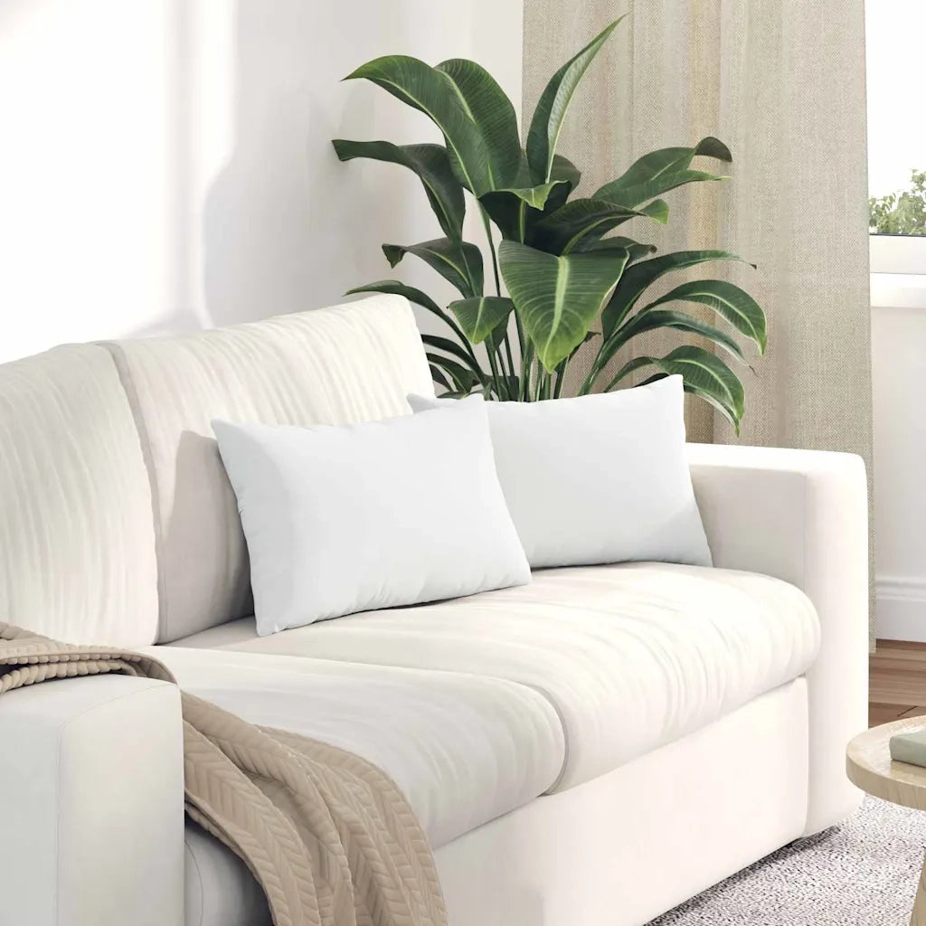 Cuscini da Divano 2 pcs Bianco 50 x 30 cm Tessuto 42013621