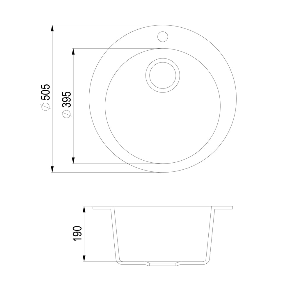 Bergström Lavello Nero 50.5 x 50.5 cm Rotondo