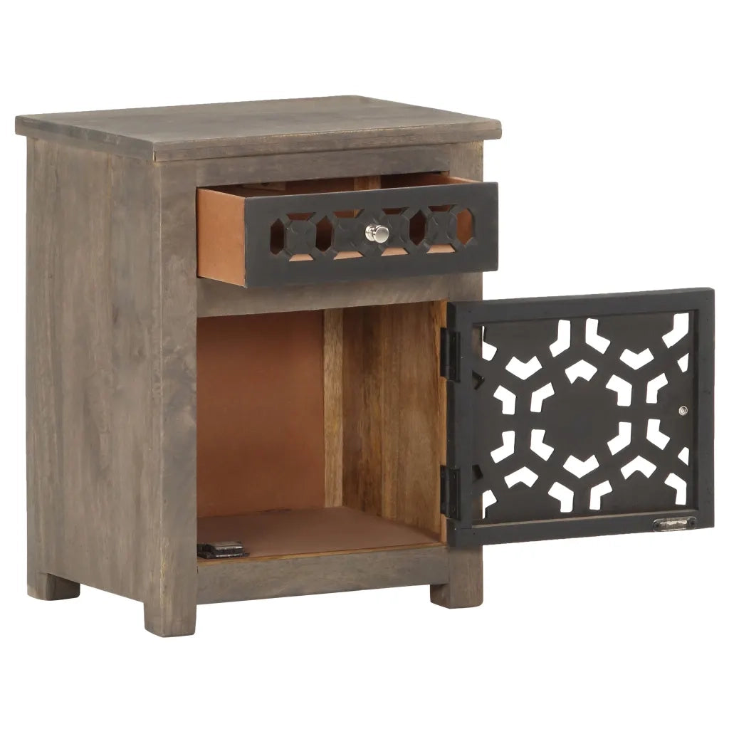 Comodino 40x30x50 cm in Legno Massello di Mango 288101