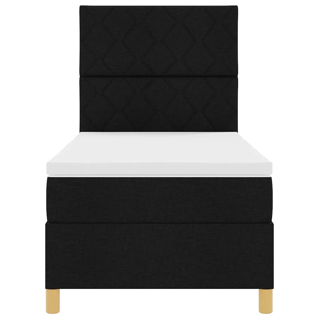 Letto a Sorgente LED con materasso Nero 100 x 200 cm Tessuto 3343154