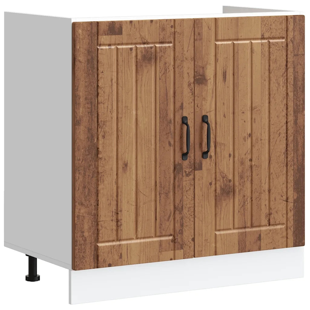 Mobile Base Lavello Lucca Legno Antico in Legno Multistrato 853695