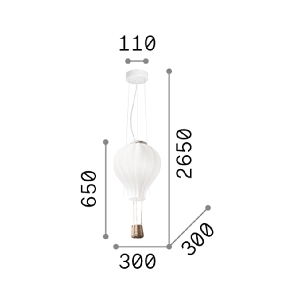Sospensione Moderna Dream Corda Bianco 1 Luce E27 D30Cm