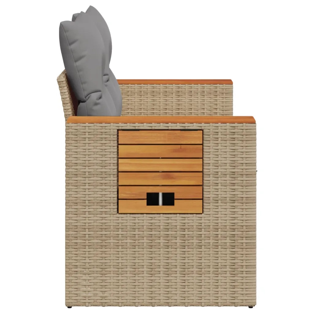 Divano da Giardino con Cuscini a 2 Posti Beige in Polyrattan 366098