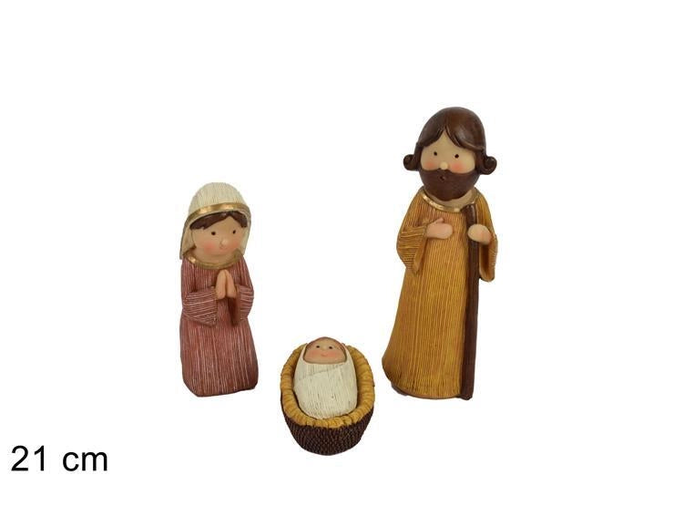 Presepe Natività Abiti Rigati Scuri Set 3 Pezzi