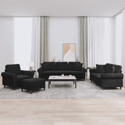 Set di Divani 4 pz con Cuscini Nero in Velluto 3202205