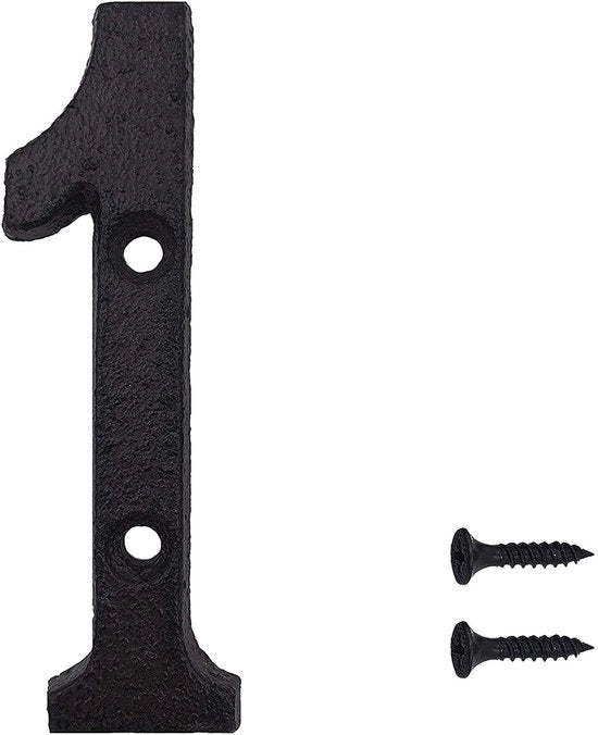 Numeri di Casa in Acciaio - Nero Retro - 3 Pezzi - 7,5 cm di Altezza - Acciaio Duraturo - Facile da Installare - Indirizzo