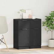 Credenza 2 pcs Rovere Nero 30 x 30 x 70 cm Legno multistrato 862773