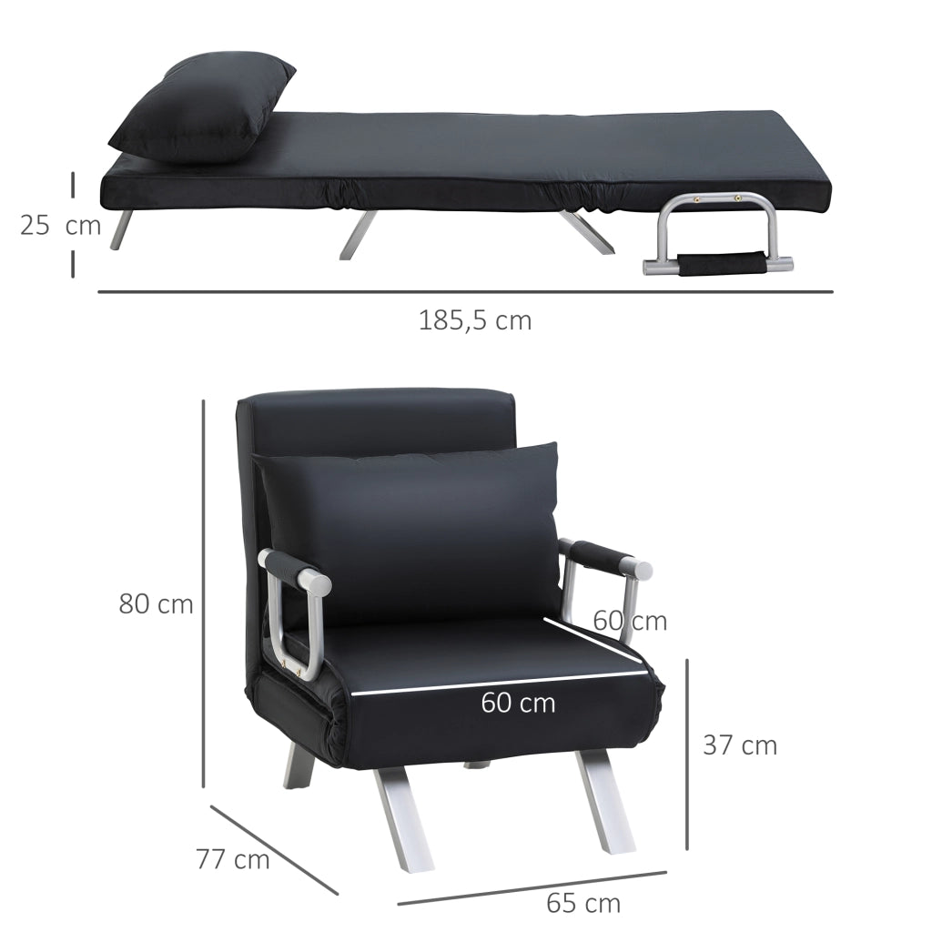 Divano letto 3 in 1 con cuscino ¨C Xylo ¨C Nero