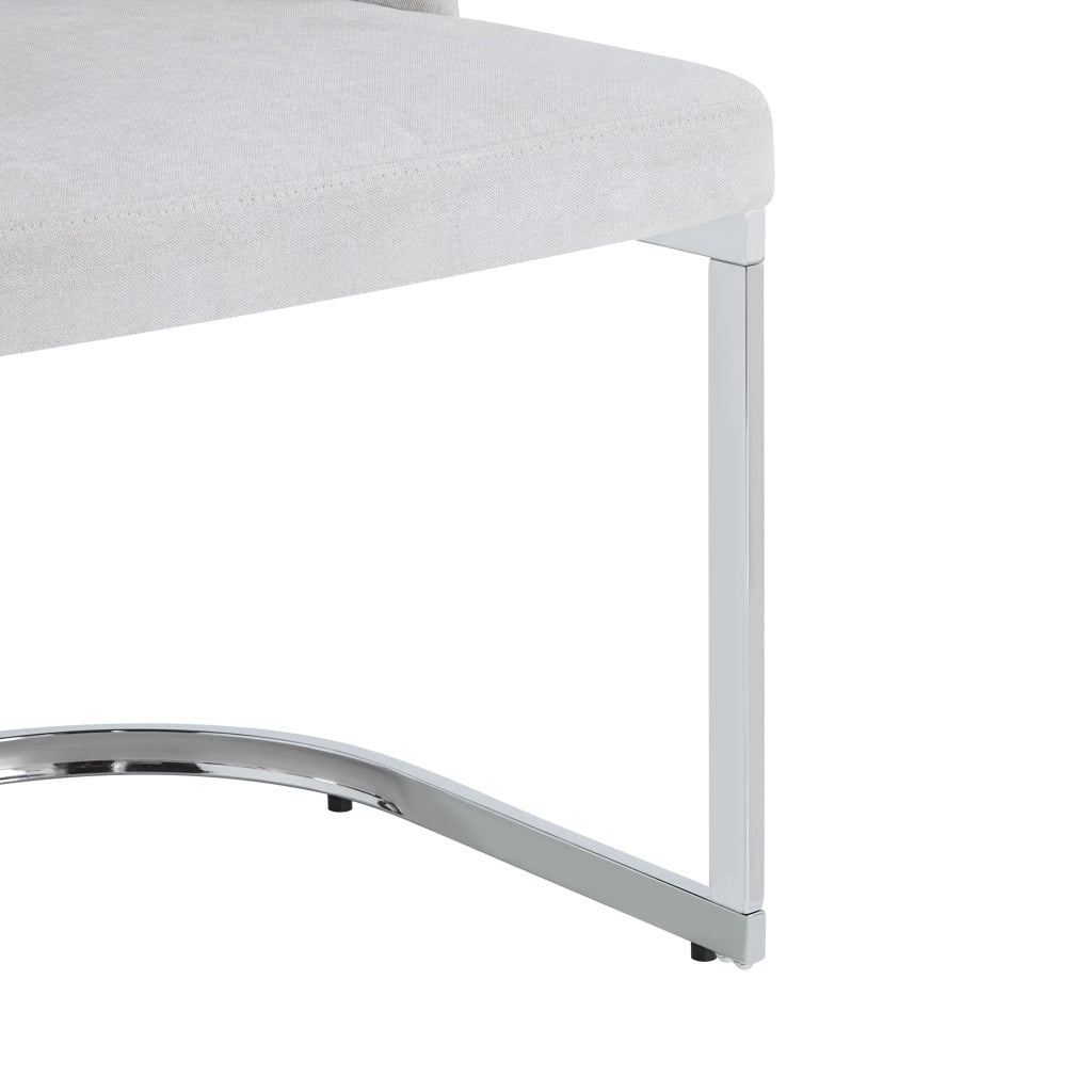 SEDIA da pranzo Set da 2 pezzi Chenille Grigio e Argento