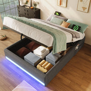 Letto contenitore - Xylo - 90x200 cm LED grigio