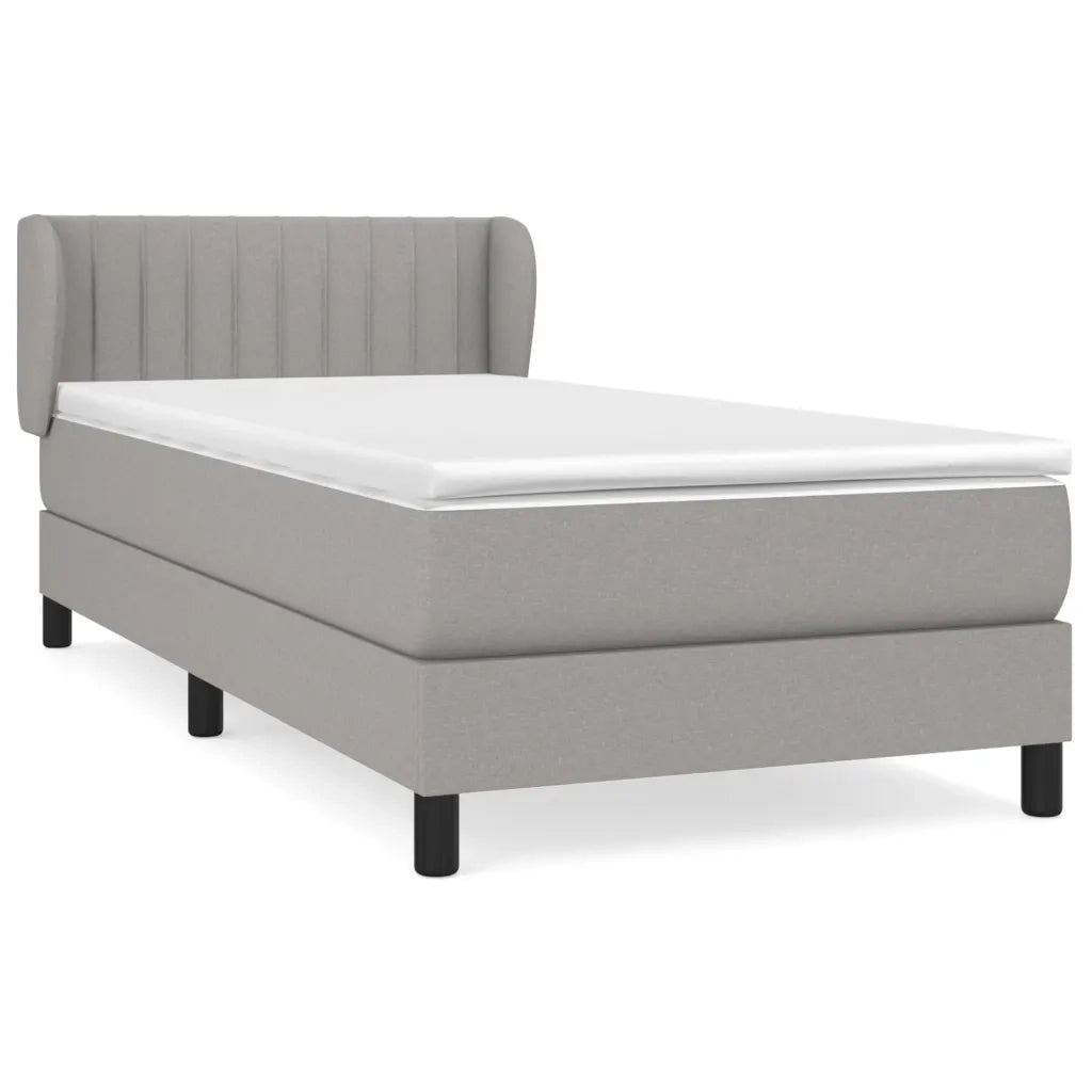 Giroletto a Molle con Materasso-Struttura Letto Grigio Chiaro100x200 cm Tessuto 603256