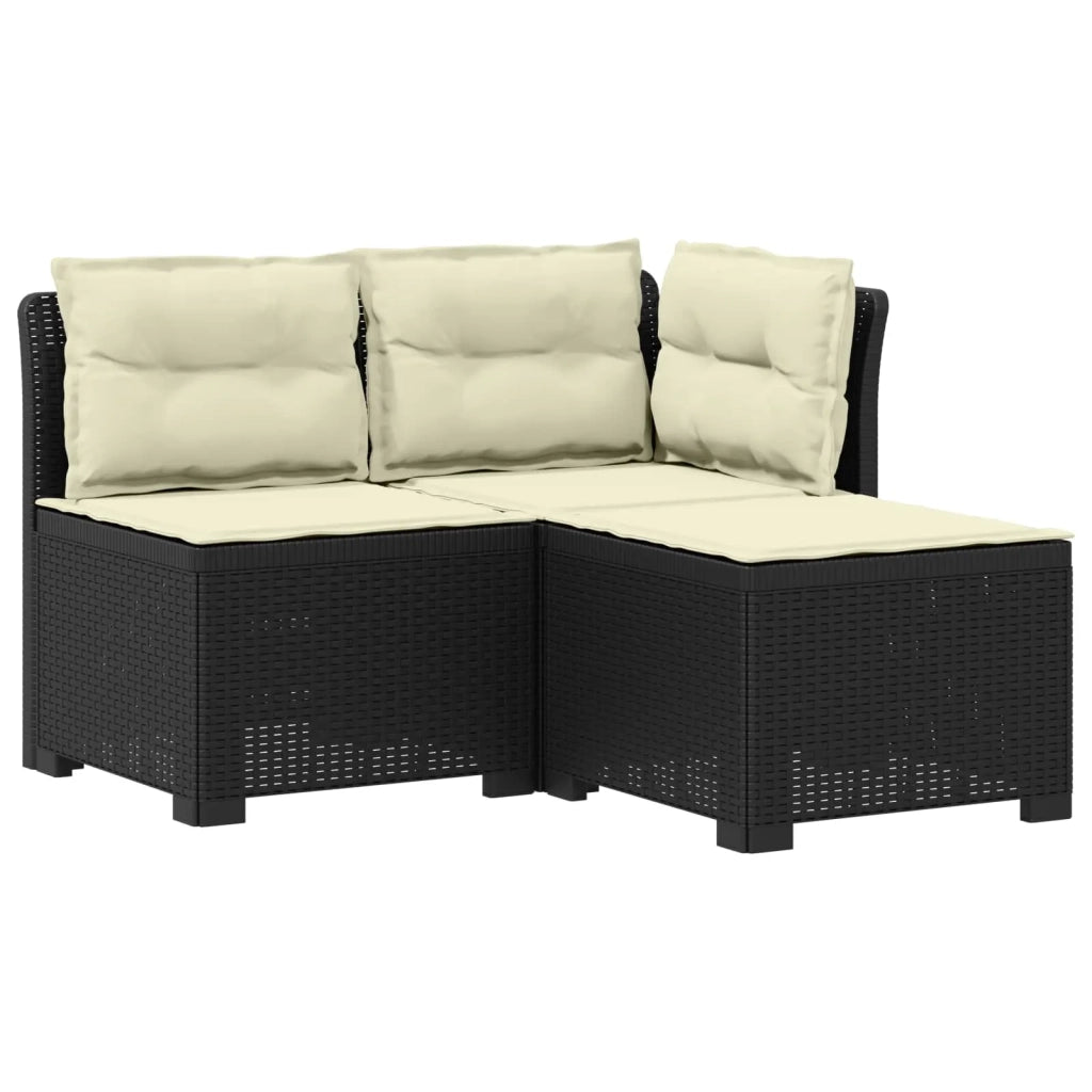 Divano da esterno-Divano da Giardino 3 posti con cuscini in look rattan PP 622107