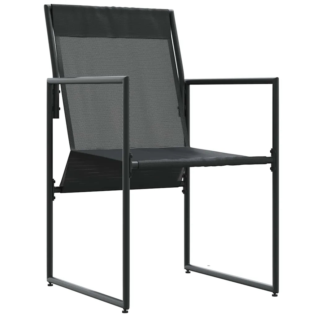 Sedia con cuscino 4 pz | Sedie da Esterno Nero e antracite Textilene