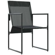 Sedia con cuscino 4 pz | Sedie da Esterno Nero e antracite Textilene