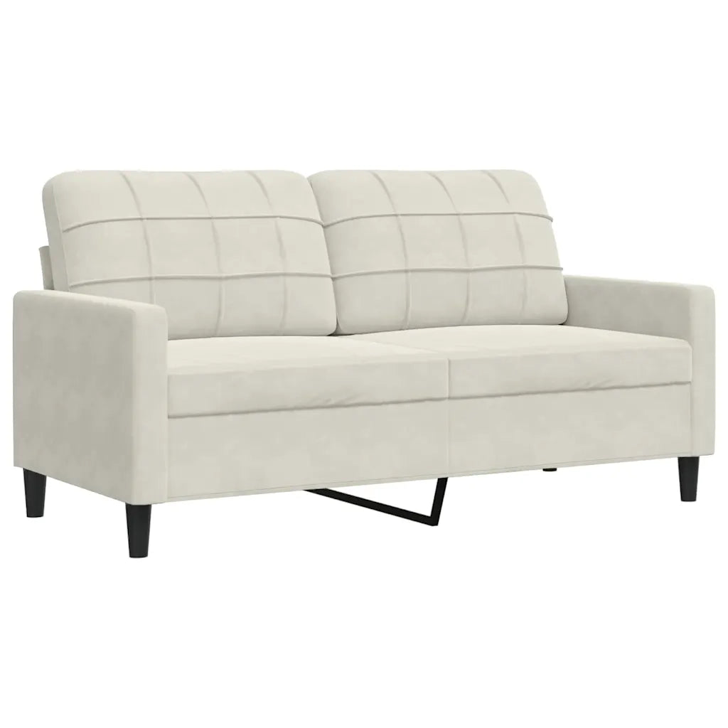 Set di Divani 3 pz con Cuscini e Rinforzi Crema in Velluto 3278509
