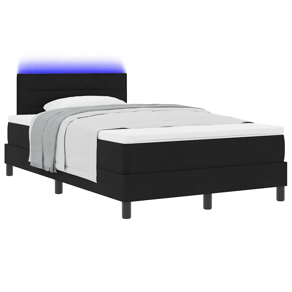 Letto a molle con materasso con led Nero 120 x 190 cm Tessuto 3342116