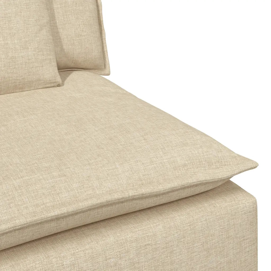 Modulo Centrale Divano Modulare con Cuscini Crema 100 cm 4104423