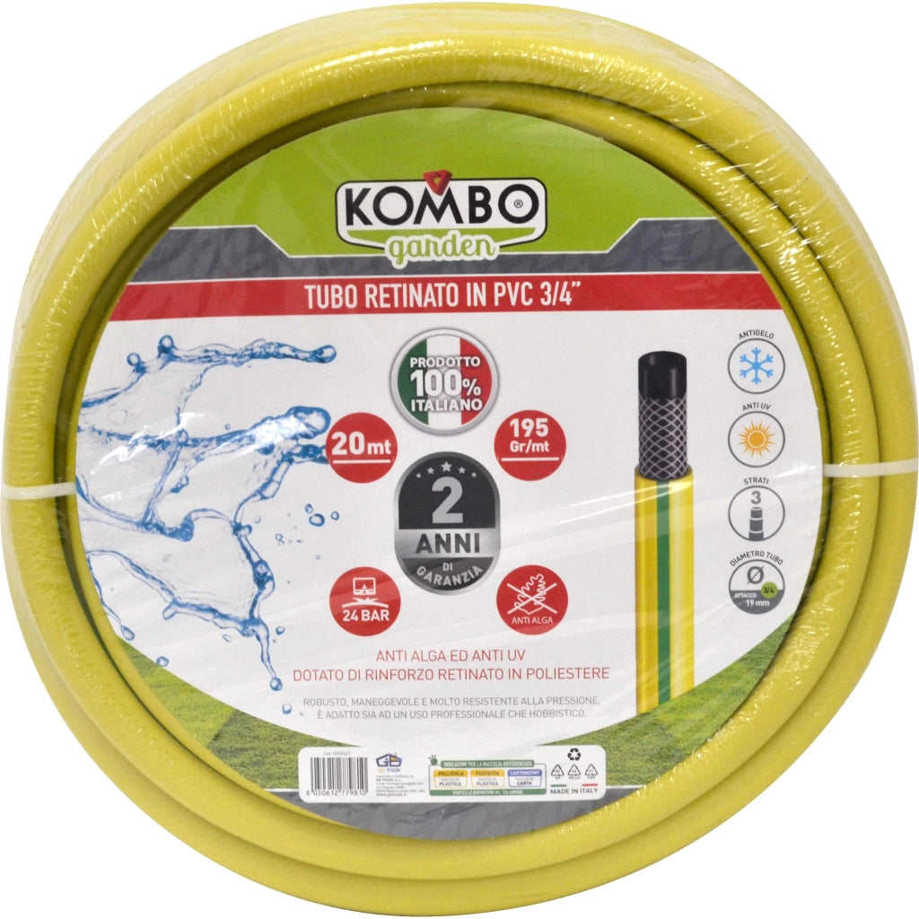Tubo Irrigazione Retinato in PVC 3/4" – 20 Metri, Antialga e Atossico