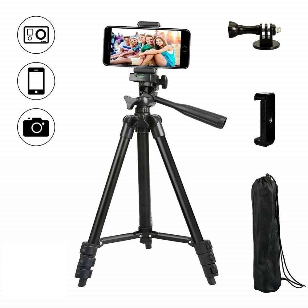Trade Shop - Treppiedi Universale Alluminio Tripode Cavalletto 102cm Smartphone Fotocamera -