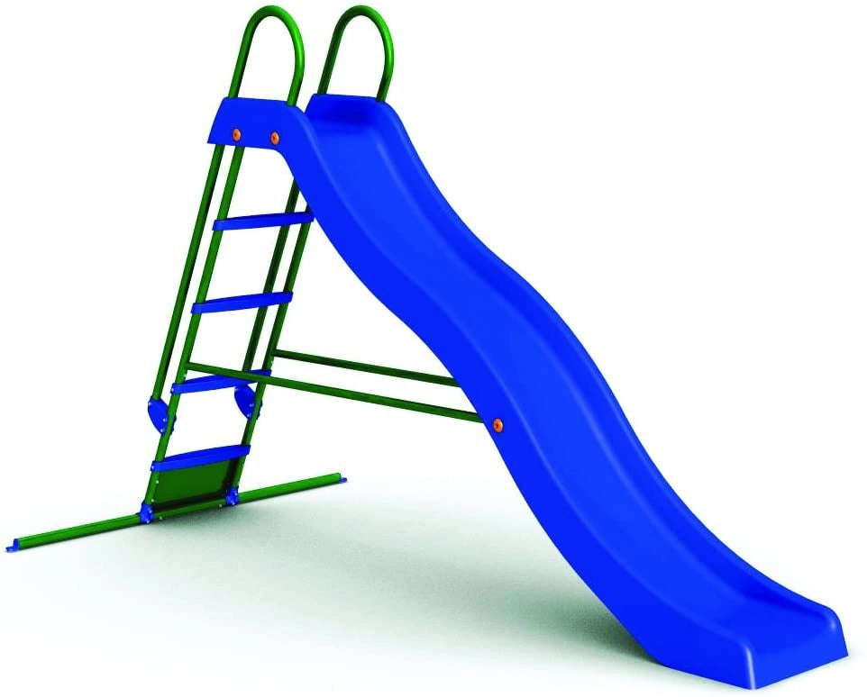Scivolo da Giardino in Plastica per Bambini con Solida Struttura in Metallo 5 Gradini. Dimensioni 285 x 150 x 168 cm.
