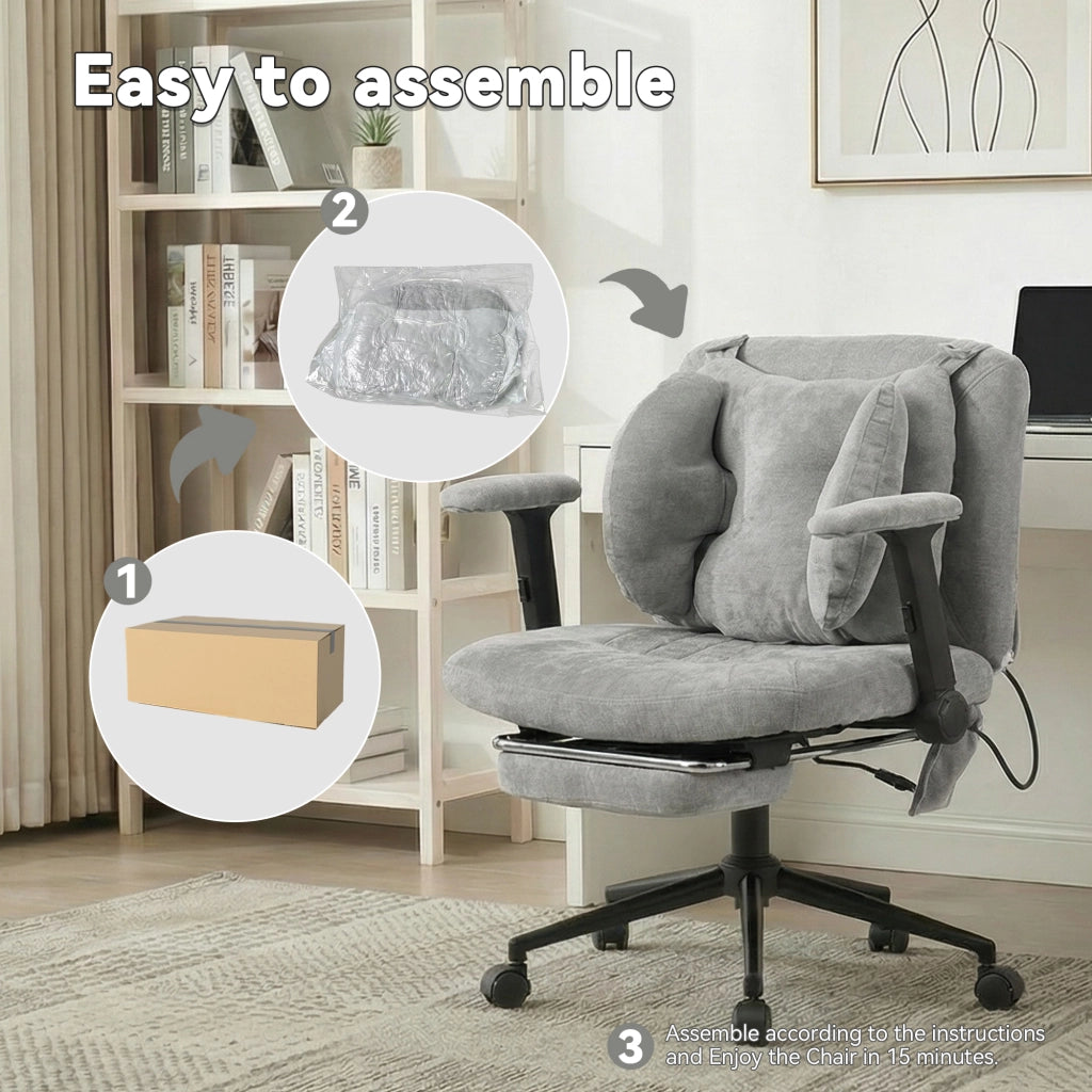 Sedia da ufficio girevole regolabile con poggiapiedi ¨C Minimal ¨C Grigio